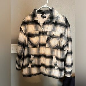 Love Tree shacket plaid